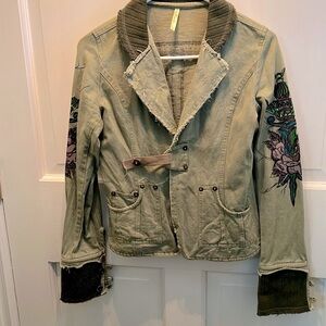 Super Cool Army Green Banana U.S.A. Canvas Jacket